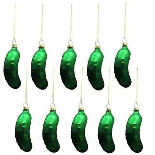 Geschenkestadl 10 x Weihnachtsgurke Glas Gurke 6cm Baumschmuck Christmas Pickle Weihnachten