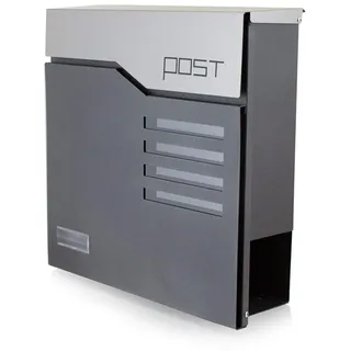 BITUXX Design Briefkasten MS-16444 Anthrazit inkl. Zeitungsfach