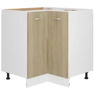 vidaXL Eckunterschrank 2 Regalböden Küchenschrank Küchenzeile Eckschrank Küchenmöbel Einbauküche Schrank Sonoma-Eiche 75,5x75,5x80,5cm Holzwerkstoff