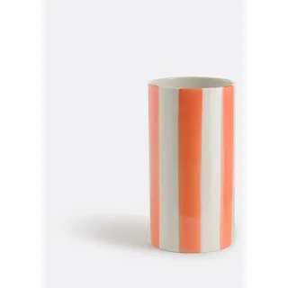 La Redoute Interieurs Vase Jaoma, Keramik Mit Streifen, H. 18 Cm Orange