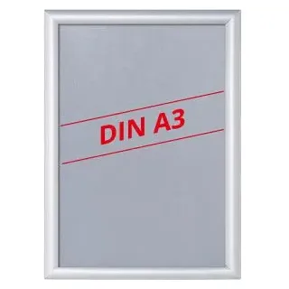 Böttcher-AG Klapprahmen Premium, 25 mm Profil, DIN A3, silber, Aluminium, mit UV-beständiger Schutzfolie
