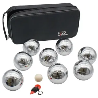 Gico Boules Set Petanque Boccia Spiel Kinder Erwachsene- 8er Set aus Stahl in der praktischen Tragetasche (720gr) -3268