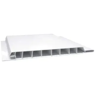 Moderne Verkleidungspaneele Basic aus Kunststoff Weiß 9 x 110 mm Länge 130 cm Fassadenpaneele Deckenpaneele Wandverkleidung