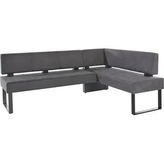 Home Affaire Eckbank Oliver mit Metallgestell, Küchenbank, verschiedene Bezüge Cord Esszimmerbank OTTOs Choice grau 200 cm x 89 cm x 160 cm