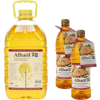 Albaöl Aktion - Rapsöl mit Buttergeschmack, 5 l Kanister + 2 x 0,75 l Flasche
