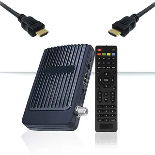 Mini Sat HD Receiver Digitaler - (HDTV, DVB-S/S2, Full HD 1080P) [HDMI, 2X USB 2.0, Vorprogrammiert für Astra Hotbird Türksat]