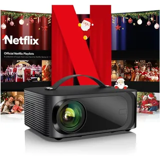 onoayo Beamer 4K【Official Netflix & Dolby Audio】 30000LM Remote Focus/6D Trapezkorrektur WiFi6 Bluetooth Smart Beamer Full HD 1080P, ONOAYO Unterstützt 4K Video Beamer Heimkino/Outdoor Handy Projektor