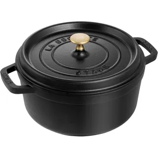 Staub Cocotte 24 cm rund schwarz