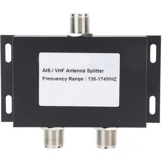 2-Wege-Antennen-Verteiler, Dual-Port-Antennen-Splitter, 2-Wege-RF-Splitter, 136–174 MHz, für AIS-Transponder, UKW-Funkgeräte mit Gehäuse aus Aluminiumlegierung für Marine-Systeme