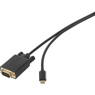 Renkforce USB-C® / VGA Adapterkabel USB-C® Stecker, VGA 15pol. Stecker 0.50m Schwarz RF-3385696 US