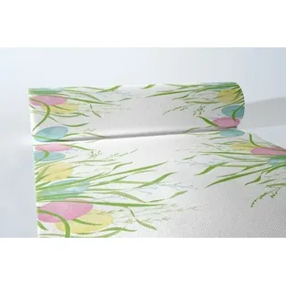 MANK Tischläufer aus Airlaid - OSTERN, 40 cm x 24 m , 1 Stück - Osterfest Ostereier Frühling