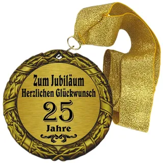 Larius Medaille Orden zum Jubiläum 25 Jahre Auszeichnung Ehrenorden zum Geburtstag Geschenk Jubilar Persönlichen Orden Wunschtext (mit Schachtel) - Einheitsgröße