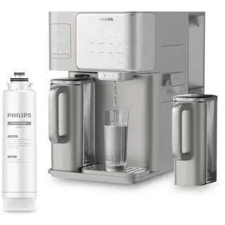 Philips Umkehrosmose-Wasserstation, sofortiges heißes und kaltes Wasser, integrierter Eismacher, UV-C, Remineralisierung, TDS-Monitor, 6-Liter-Tank, 1 Jahr Filterlebensdauer