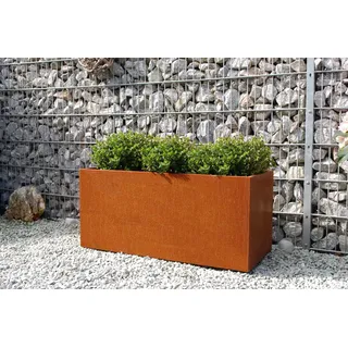 Blumenkübel Pflanzkübel Pflanztrog Cortenstahl Metall "Maxi" 60cm, Rostbraun