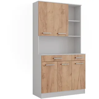 Vicco Küchenzeile Raul 188 cm weiß/goldkraft eiche