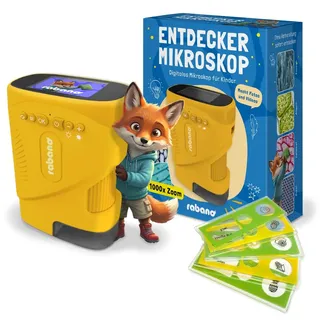 Rabano Digitales Mikroskop Kinder | Abenteuer Mikroskop für Kinder | Gelb