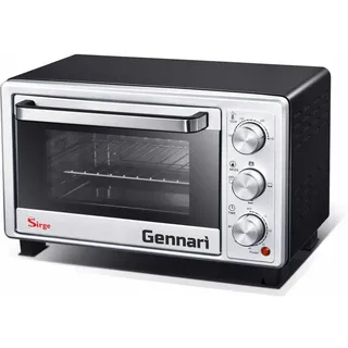 Sirge Mini-Ofen 16 Liter, kleiner Ofen, Pizzaofen, 100–230 °C, Timer 0–60 Minuten, Mini-Ofen mit Backblech, Grill, Krümelblech, schwarz mit g... - Schwarz