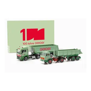 HERPA Jubiläumsset 100 Jahre Geiger" Man TGS TM und Mercedes-Benz NG Kippsattelzüge 1:87#316699