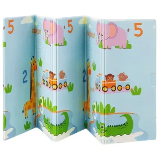 Juskys Kinder Spielmatte Stella 180x200 cm - XXL Matte Schaumstoff - faltbar & soft - Blau