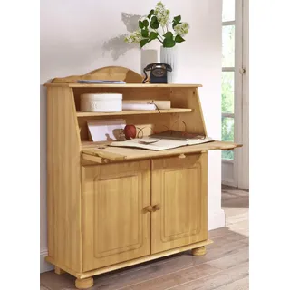 OTTO home Sekretär OTTO HOME "Mette, Schreibtisch im Landhausstil", beige (natur gebeizt, gewachst), B:82cm H:107cm T:39cm, Sekretäre, Sekretär, aus Massivholz, Breite 82 cm