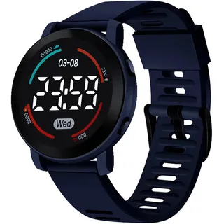 Elektronische Uhr Leben Wasserdichte Tastenbedienung LED Sport Digital Armbanduhr Geburtstagsgeschenk für Schüler Weihnachten Geburtstagsgeschenke, Dunkelblau