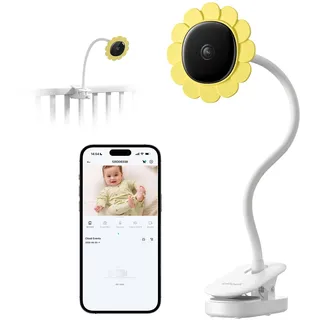 ieGeek Babyphone mit Kamera und Halterung, 1080P Nachtsicht, App-Bedienung | Intelligente Weinen-Erkennung, Echtzeit Temperatur- & Luftfeuchtigkeitsüberwachung, Fütterungserinnerung