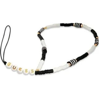 GUESS GUSTBCKH Phone Strap Heishi Perlen Schwarz Weiß