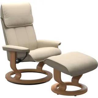 Stressless Relaxsessel Admiral Leder 78 x 98 x 73 cm Beige mit Classic Base