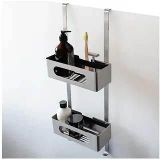 Dolvhin Duschablage zum Hängen, Duschregal ohne Bohren, Edelstahl Duschkorb hängend, Badregal, Dusch Organizer zum Aufhängen grau|silberfarben