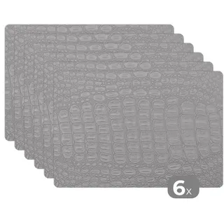 MuchoWow Platzset Leder - Textur - Tierhaut, (6-St), Platzsets, Tischset, Abwaschbar, Tischsets, Platzdeckchen bunt