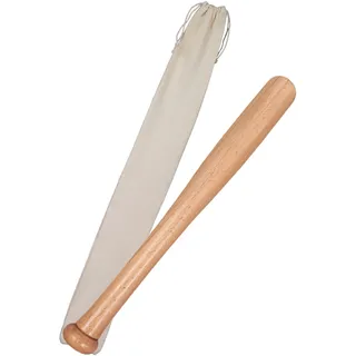 Relaxdays Baseballschläger Holz mit Beutel Beige,Hellbraun