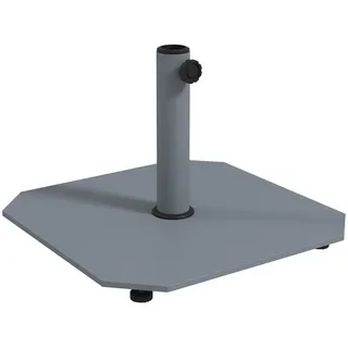 Outsunny Sonnenschirmständer aus Metall 18,5 kg Schirmständer, Quadratisch Schirmhalter, Schirmgewicht, Ständer für Sonnenschirm 32/38/48mm Rohrdurchmesser, für Balkon, Terasse, Grau