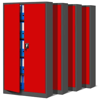 Jan Nowak C001 Aktenschrank 185 x 90 x 40 cm rot
