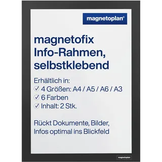 Magnetoplan Magnetrahmen selbstklebend Magnetofix schwarz A5, 2 St.