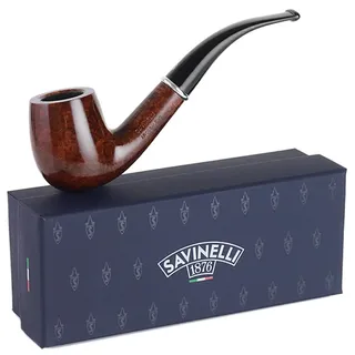 Savinelli Pipes Arcobaleno 606 KS gebogenes Billard – poliert und bunt, handgefertigte Holzpfeife aus Italien, 6 mm (braun)