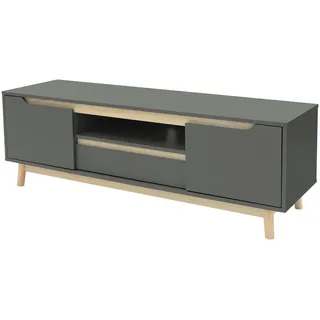 ML-Design TV-Lowboard 140x40x46 cm Grün-Natur/MDF