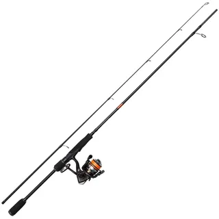 DAM Fire Wave XP Spinning Combo, Süßwasserangler Angelrute Rolle Hecht Barsch Zander mehr, Starkes Leichtgewicht Vielseitig, Schwarz, 1.98m schnelle Rute, 1000er Rolle