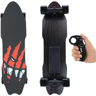 Oiyekntd Elektrisches Skateboard mit Fernbedienung, verschleißfesten PU-Rollen, 7-lagigem Ahornholz, 25 km/h Höchstgeschwindigkeit, Outdoor-Sport-Skateboard für Erwachsene aus Ahornholz für Fahrten C