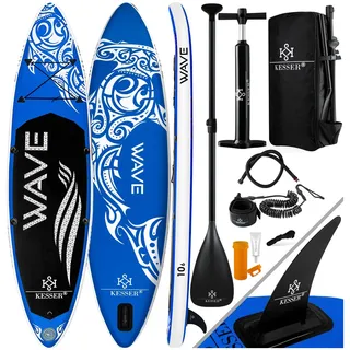 Kesser SUP Board Set Stand Up Paddle Board Premium 305 x 76 x 15 cm blau