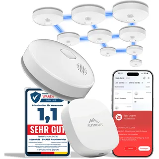 SMART Rauchmelder funkvernetzt - mit Smartphone App - 10x + Gateway