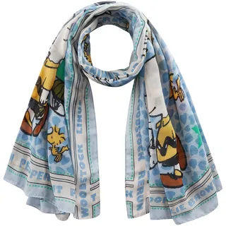CODELLO Damen Schal Peanuts Design aus recyceltem Polyester Vielseitiger Schal für jede Saison, Leichtes Tuch, Snoopy & Charlie Brown Print, Perfekt für Frühling, Sommer, Herbst, Winter - Einheitsgröße