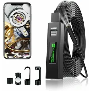 WiFi-Endoskopkamera 1200P HD-Rohrinspektionskamera mit LED-Licht für iPhone/Android-Handy/Windows/Mac/Tablet/PC— ​(5M-INHHUB