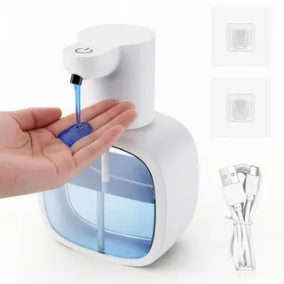 Seifenspender Automatisch 500ml mit Sensor, Automatischer Berührungslos für Küche und Badezimmer – Weißer Seifenspender zur Wandmontage