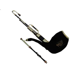Irish Uilleann Pfeifen Halbes Set mit 4 Schlüsselchanter in D, vergoldete Schlüssel und Halterungen, Schüler-Dudelsack für Anfänger, Starter-Set Irland-Dudelsack mit komplettem Zubehör