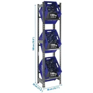 Simonrack Bottleclick Flaschenkastenhalter 180x40x30cm grau