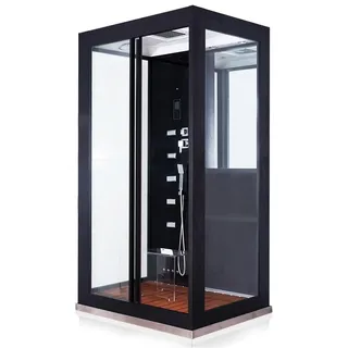Home Deluxe Dampfdusche Mit Wasserfall Und Dampfsauna Luxory - 120 X 90 Cm Schwarz Dusche Dampfdusche Duschkabine Fertigdusche - Home Deluxe