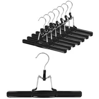 VonBueren 8 x Hosenbügel Klemmbügel schwarz VonBueren | Hosenspanner aus Metall | Kleiderbügel für Hosen | rutschfest | mit drehbarem Haken