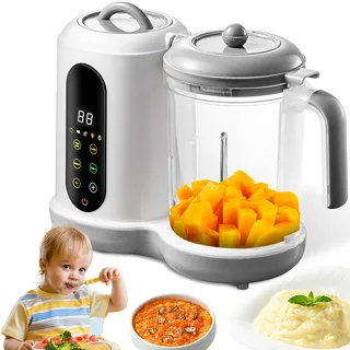 Babynahrungszubereiter - Multifunktionaler Babybrei Zubereiter, Baby Food Maker mit Dampfgarer und Mixer, 4 Kochvoreinstellungen, Selbstreinigung