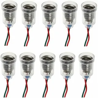 Jalleria - E10 LED-Lampen, Schraubsockel, kleine Kerzenbirnen, Halterung für kleine Glühbirnen, Lampenfassung mit Drahtfassung für Heimexperimente,