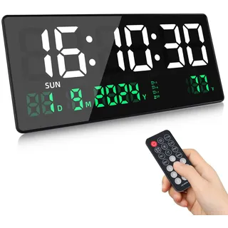 koolertron Digitale Wanduhr 39,37 cm 15,5 Zoll blau